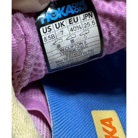 Hoka One One Clifton 9 Women's Size 8.5 B US 1127896 CSLC Pink Running Shoes - Picture 7 of 8